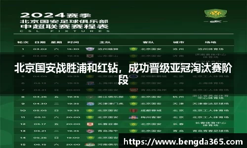 北京国安战胜浦和红钻，成功晋级亚冠淘汰赛阶段