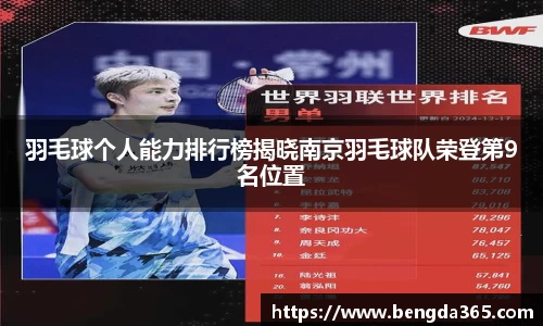 羽毛球个人能力排行榜揭晓南京羽毛球队荣登第9名位置